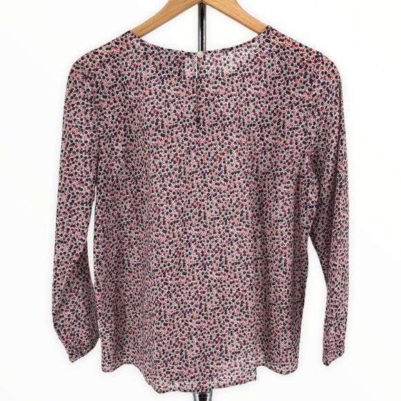 J Crew Mercantile Ditsy Floral Ruffle Trim Cotton 3/4 Sleeve Top NWT - Picture 9 of 12